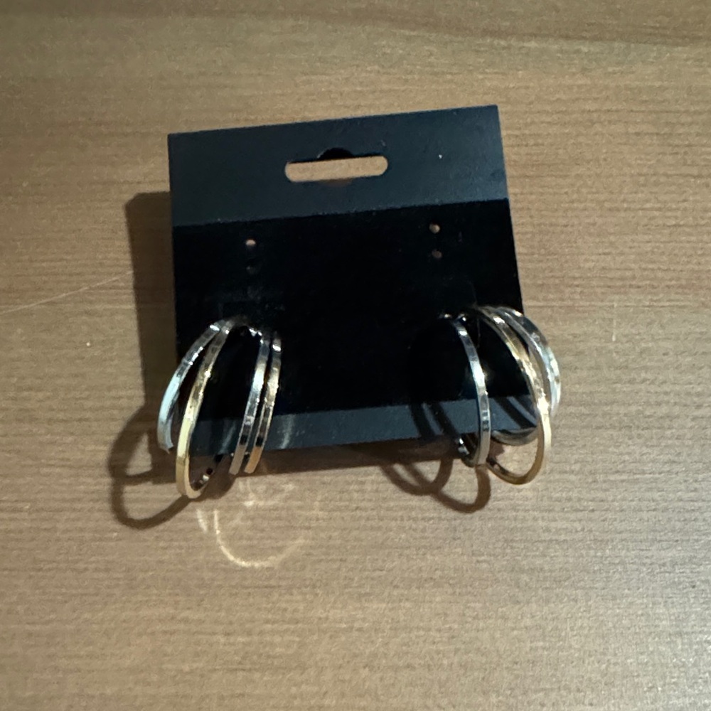 Elegant Faux Gold and Silver Hoop Earrings